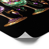 Mardi Gras GL of Wine Funny Drink Wijnfestival Poster (Hoek)