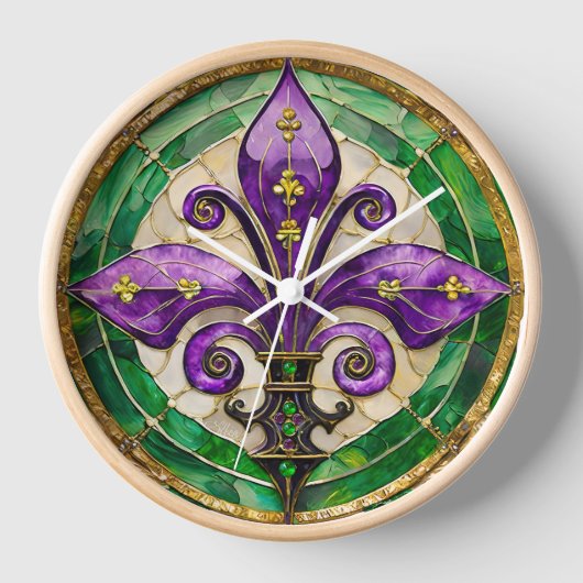 Mardi Gras Glas in lood Fleur de lis (Voorkant)