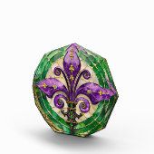 Mardi Gras Glas in lood Fleur de lis Fotoblokken (Rechts)