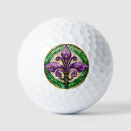 Mardi Gras Glas in lood Fleur de lis Golfballen