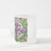 Mardi Gras Glas in lood Fleur de lis Matglas Koffiemok (Voorkant links)
