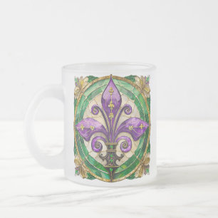 Mardi Gras Glas in lood Fleur de lis Matglas Koffiemok