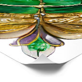 Mardi Gras Glas in lood Fleur de lis Perfect Poster (Hoek)