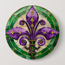 Mardi Gras Glas in lood Fleur de lis