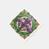 Mardi Gras Glas-in-lood Fleur de lis Servet (Hoek)