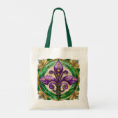 Mardi Gras Glas in lood Fleur de lis Tote Bag (Achterkant)