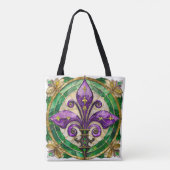 Mardi Gras Glas in lood Fleur de lis Tote Bag (Achterkant)