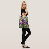 Mardi Gras Glas in lood Fleur de lis Tote Bag (Op model)