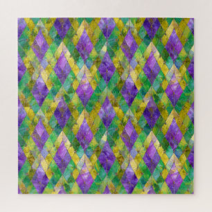 Mardi Gras Glas-in-lood Harlekijn Print Legpuzzel
