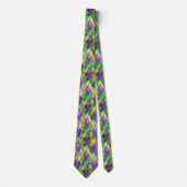 Mardi Gras Glas-in-lood Harlekijn Print Stropdas (Voorkant)