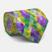 Mardi Gras Glas-in-lood Harlekijn Print Stropdas (Opgerold)