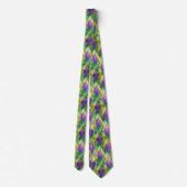 Mardi Gras Glas-in-lood Harlekijn Print Stropdas (Achterkant)