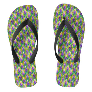 Mardi Gras Glas-in-lood Harlekijn Print Teenslippers