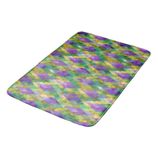 Mardi Gras Glas in lood Harlequin Print Badmat (Gekanteld)
