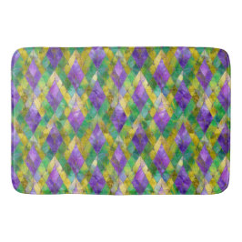 Mardi Gras Glas in lood Harlequin Print Badmat