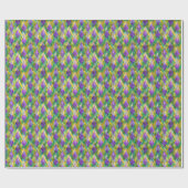 Mardi Gras Glas in lood Harlequin Print Cadeaupapier (Vlak)