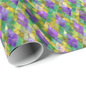 Mardi Gras Glas in lood Harlequin Print Cadeaupapier (Rol Hoek)