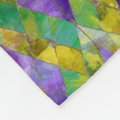 Mardi Gras Glas in lood Harlequin Print Fleece Deken (Hoek)