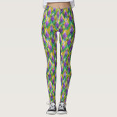 Mardi Gras Glas in lood Harlequin Print Leggings (Voorkant)