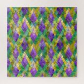 Mardi Gras Glas in lood Harlequin Print Legpuzzel (Verticaal)