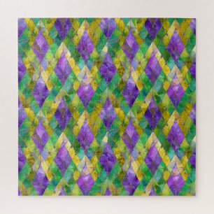Mardi Gras Glas in lood Harlequin Print Legpuzzel