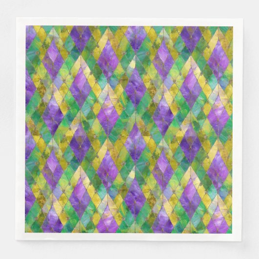 Mardi Gras Glas in lood Harlequin Print Servet (Voorkant)