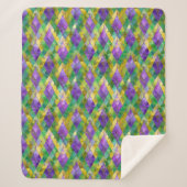Mardi Gras Glas in lood Harlequin Print Sherpa Deken (Voorkant)