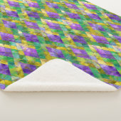 Mardi Gras Glas in lood Harlequin Print Sherpa Deken (3/4)