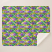 Mardi Gras Glas in lood Harlequin Print Sherpa Deken (Voorkant (horizontaal))