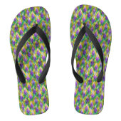 Mardi Gras Glas in lood Harlequin Print Teenslippers (Voetbed)