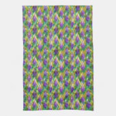 Mardi Gras Glas in lood Harlequin Print Theedoek (Verticaal)