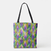 Mardi Gras Glas in lood Harlequin Print Tote Bag (Achterkant)