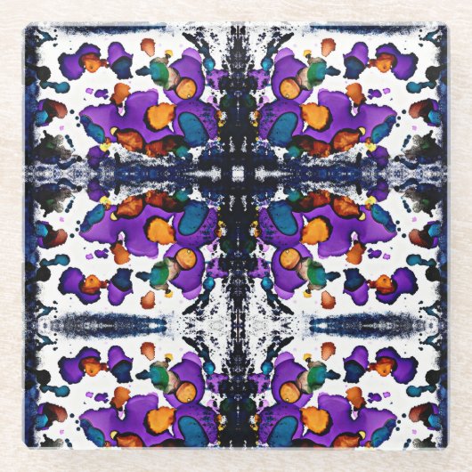 Mardi Gras Glazen Onderzetter (Voorkant)