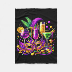 Mardi Gras glazen wijn drinkend team wijn festival Fleece Deken