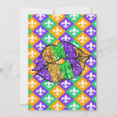Mardi Gras Glitter Lips Crawfish Boil Uitnodiging (Achterkant)