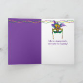 Mardi Gras Gnome Eating King Cake Kaart (Binnen)