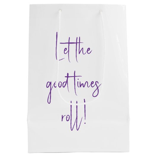 Mardi Gras Gnome Eating King Cake Medium Cadeauzakje (Achterkant)