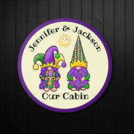 Mardi Gras Gnome Paar Cruise Door Marker Magneet