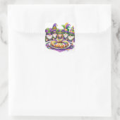 Mardi Gras Gnome Party With King Cake Vierkante Sticker (Tas)