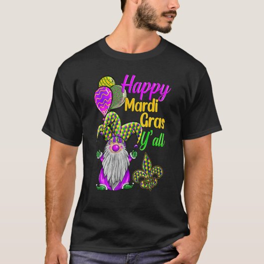 Mardi Gras Gnomes Fleur De Lis Costume Carnaval Pa T-shirt (Voorkant)