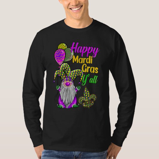 Mardi Gras Gnomes Fleur De Lis Costume Carnaval Pa T-shirt (Voorkant)