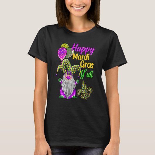 Mardi Gras Gnomes Fleur De Lis Costume Carnaval Pa T-shirt (Voorkant)