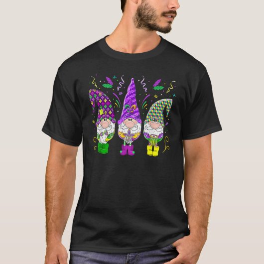 Mardi Gras Gnomes Funny Jester Hat Gnomes Lover Me T-shirt (Voorkant)