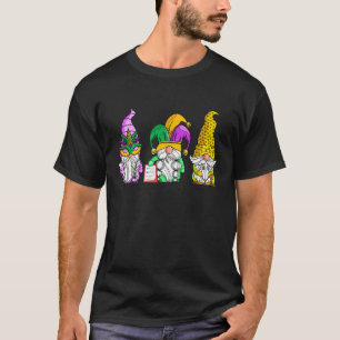 Mardi Gras Gnomes Holding Mask Love Mardi Gras Gno T-shirt