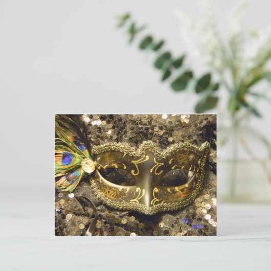 MARDI GRAS GOLD BRIEFKAART (Staand voorkant)