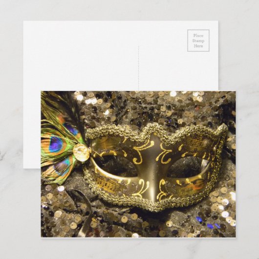 MARDI GRAS GOLD BRIEFKAART (Voorkant / Achterkant)