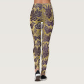 Mardi Gras Gold en Paarse maskers aangepast Leggings (Achterkant)