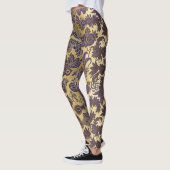 Mardi Gras Gold en Paarse maskers aangepast Leggings (Links)
