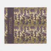 Mardi Gras Gold Paarse Maskers Patroon Gepersonali Fleece Deken (Voorkant (Horizontaal))