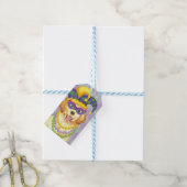 Mardi Gras Golden Retriever Cadeaulabel (Met Touw)